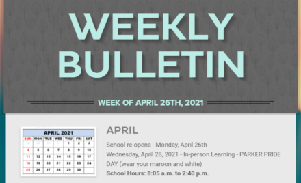 Parker Weekly Bulletin - 4-26-2021