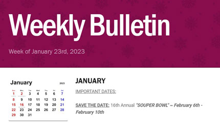 Parker Middle School Weekly Bulletin