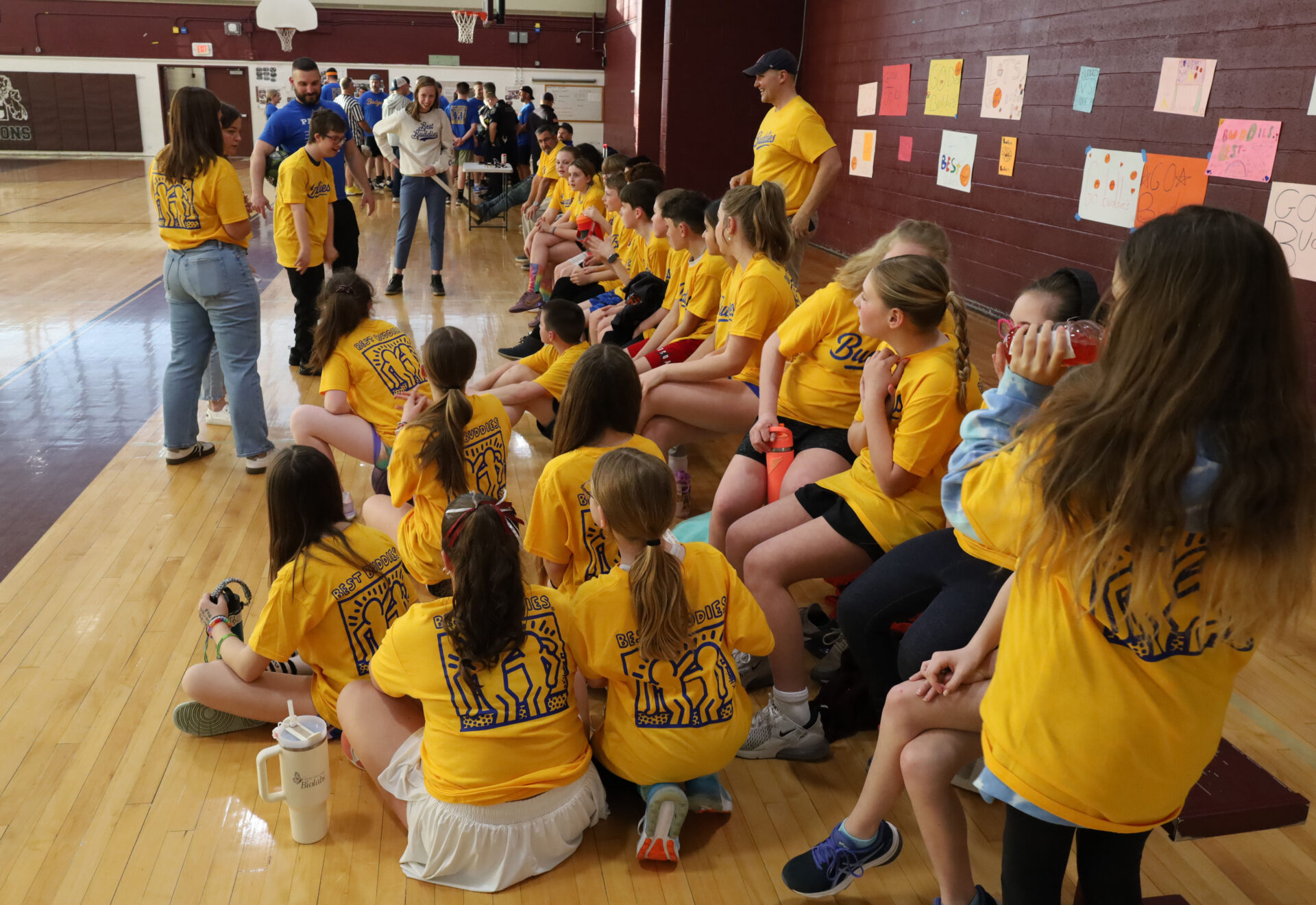 Parker Middle School's inaugural Buddies vs. Badges charity basketball game was held in the McCarthy Middle School Gym on Tuesday, April 15.