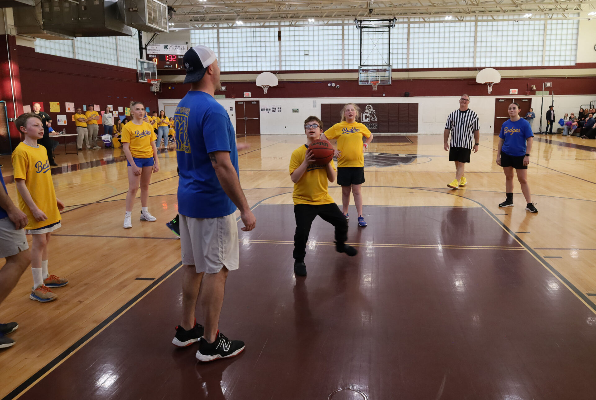 Parker Middle School's inaugural Buddies vs. Badges charity basketball game was held in the McCarthy Middle School Gym on Tuesday, April 15.