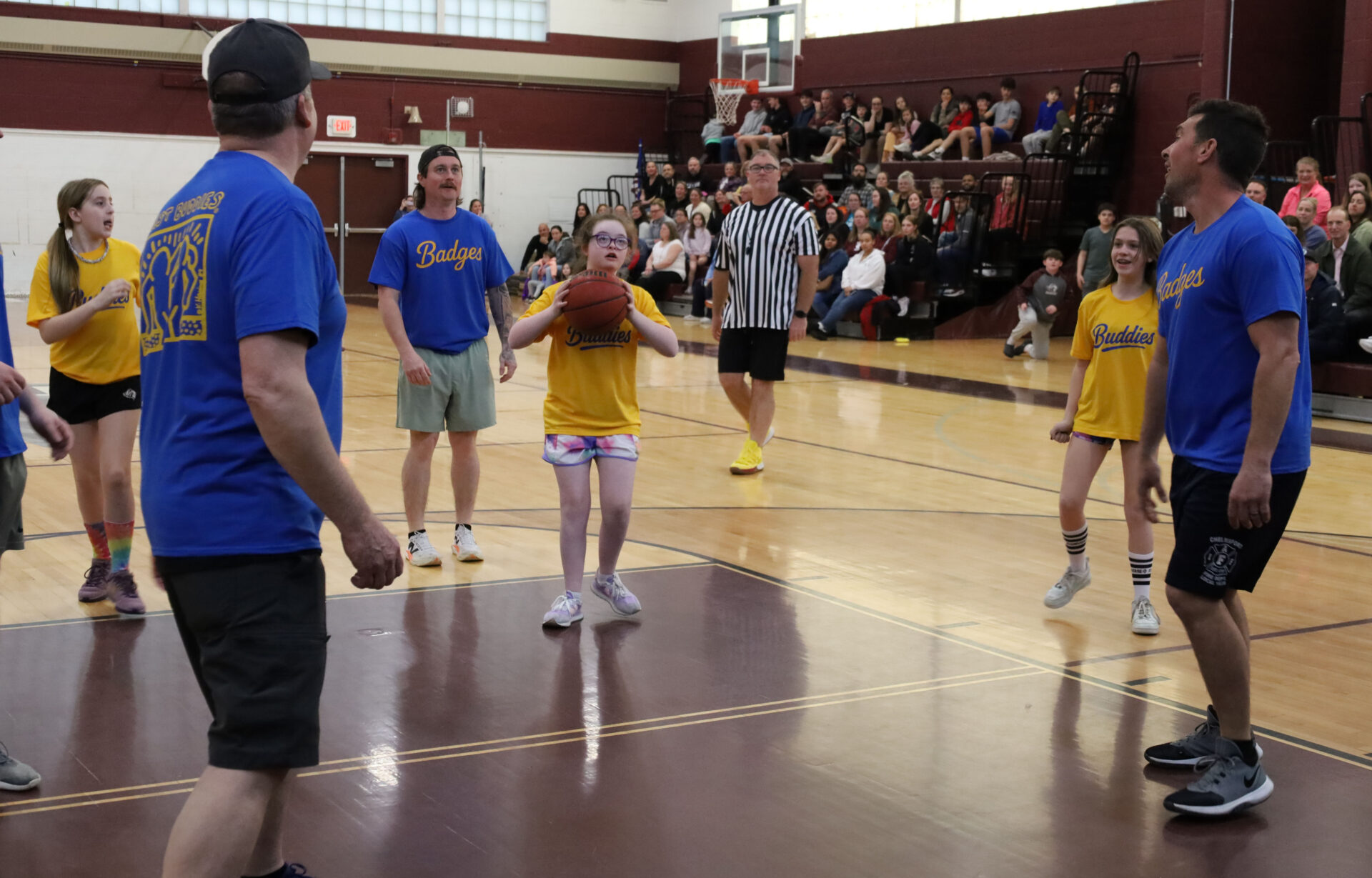 Parker Middle School's inaugural Buddies vs. Badges charity basketball game was held in the McCarthy Middle School Gym on Tuesday, April 15.