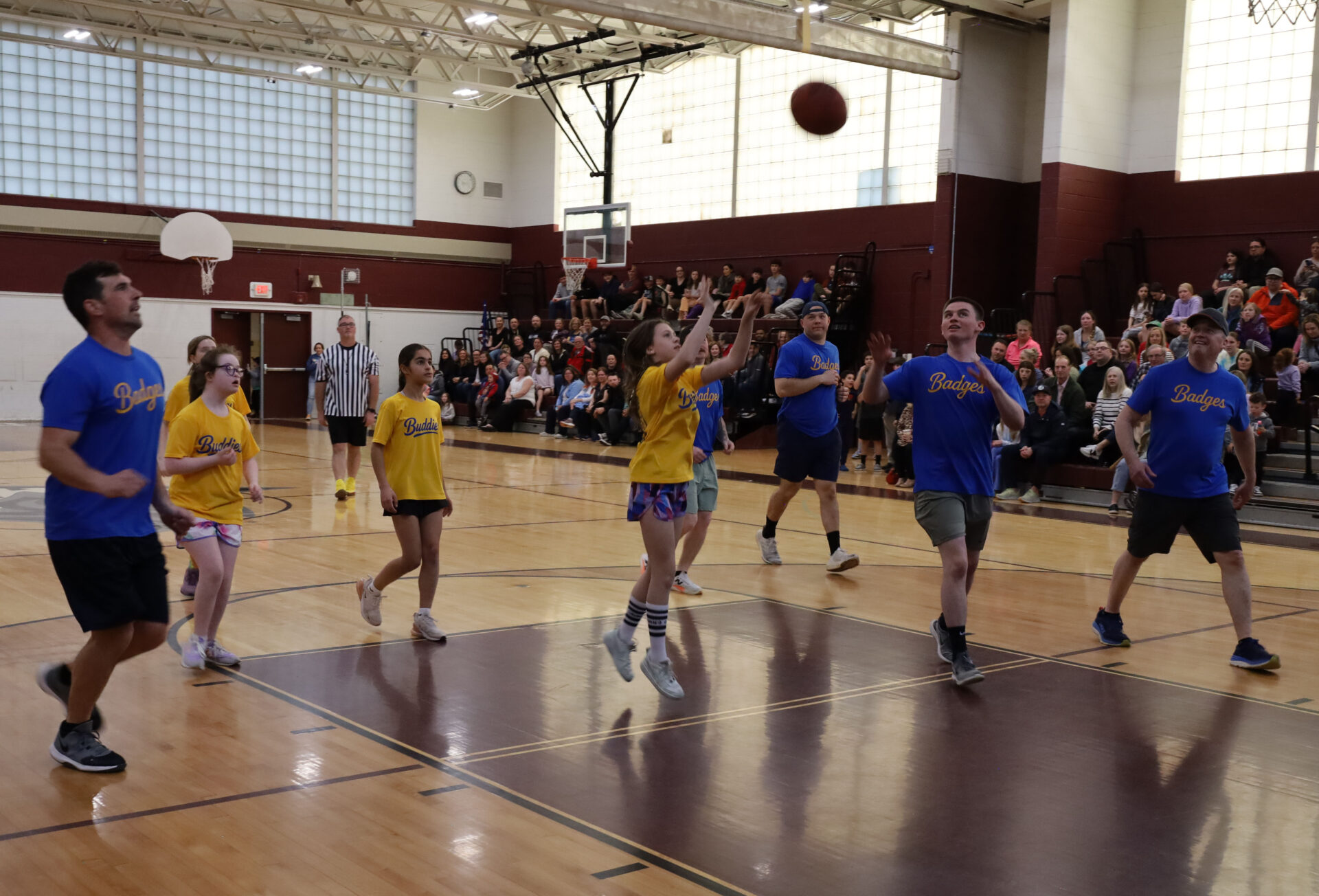 Parker Middle School's inaugural Buddies vs. Badges charity basketball game was held in the McCarthy Middle School Gym on Tuesday, April 15.