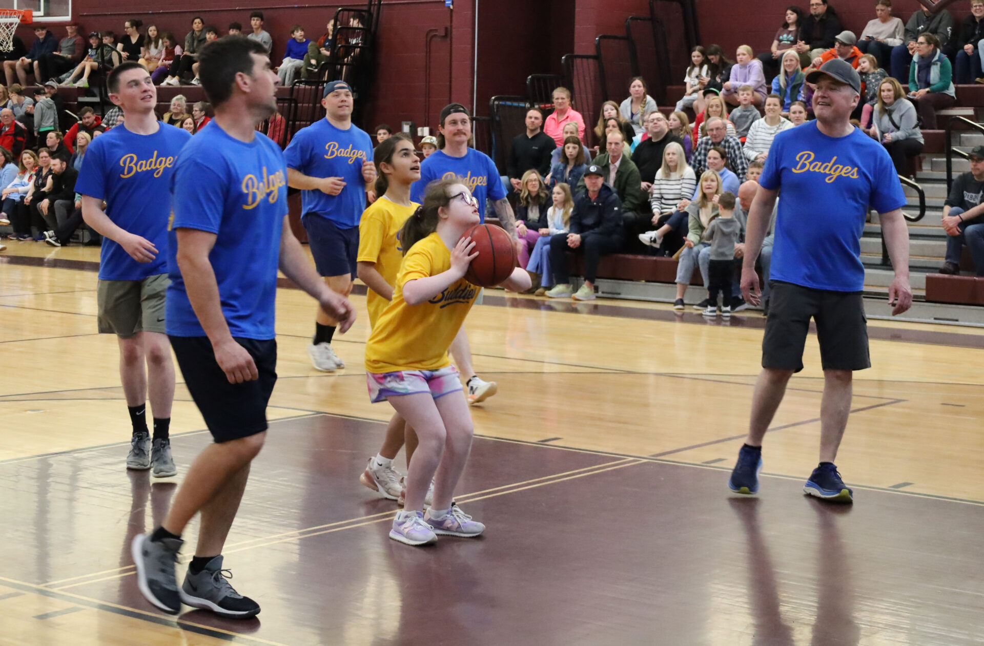 Parker Middle School's inaugural Buddies vs. Badges charity basketball game was held in the McCarthy Middle School Gym on Tuesday, April 15.