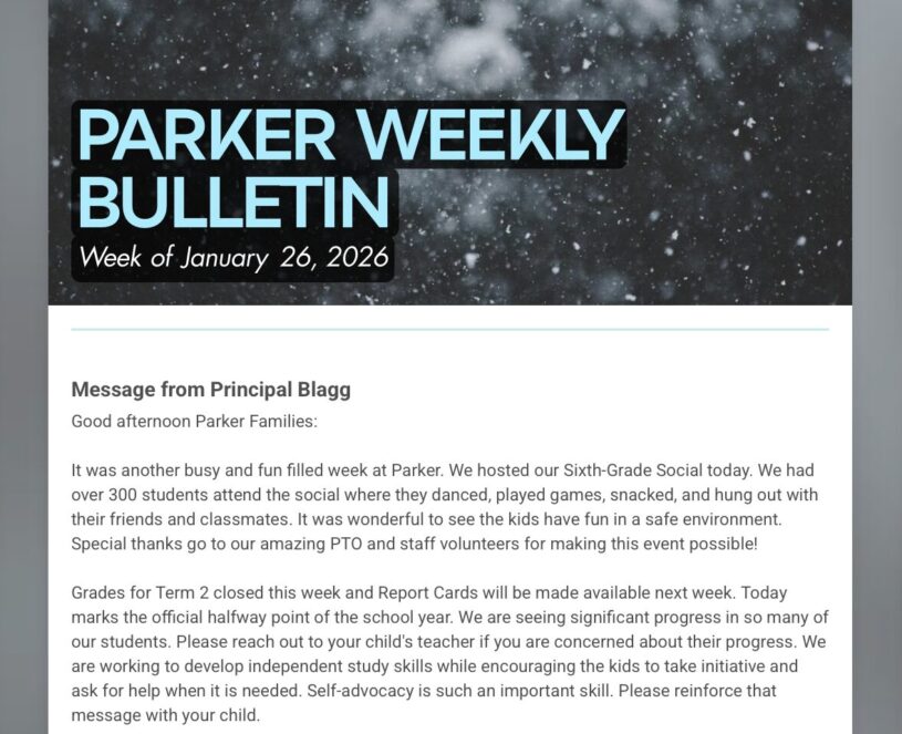 Parker Weekly Bulletin - January 26, 2026