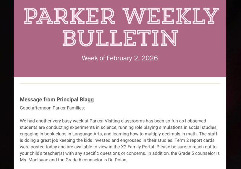 Parker Weekly Bulletin - February 2, 2026
