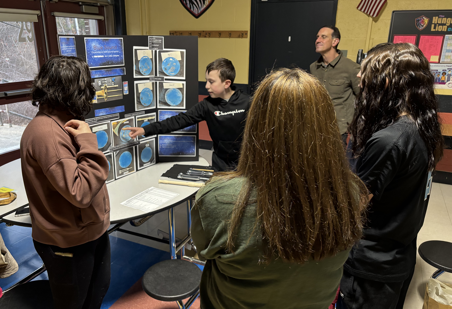 One of the projects showcased during Parker Middle School's second annual STEM Fair on Thursday, March 26, 2026, focused on sound.