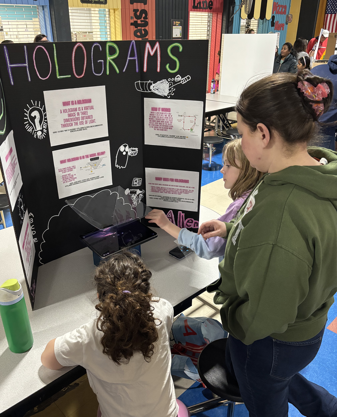 One of the projects showcased during Parker Middle School's second annual STEM Fair on Thursday, March 26, 2026, focused on holograms.