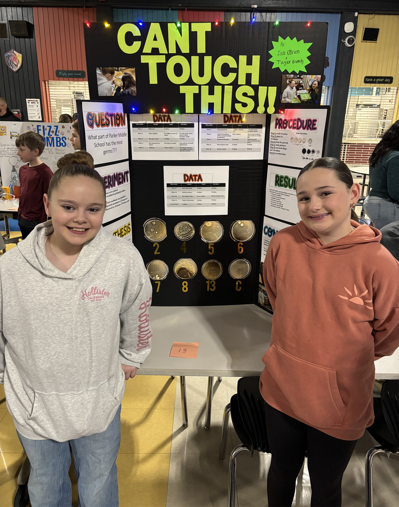 One of the projects showcased during Parker Middle School's second annual STEM Fair on Thursday, March 26, 2026, focused on germs.