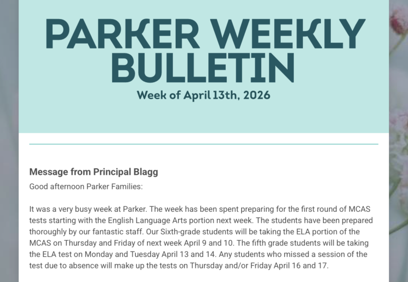 Parker Weekly Bulletin - April 13, 2026