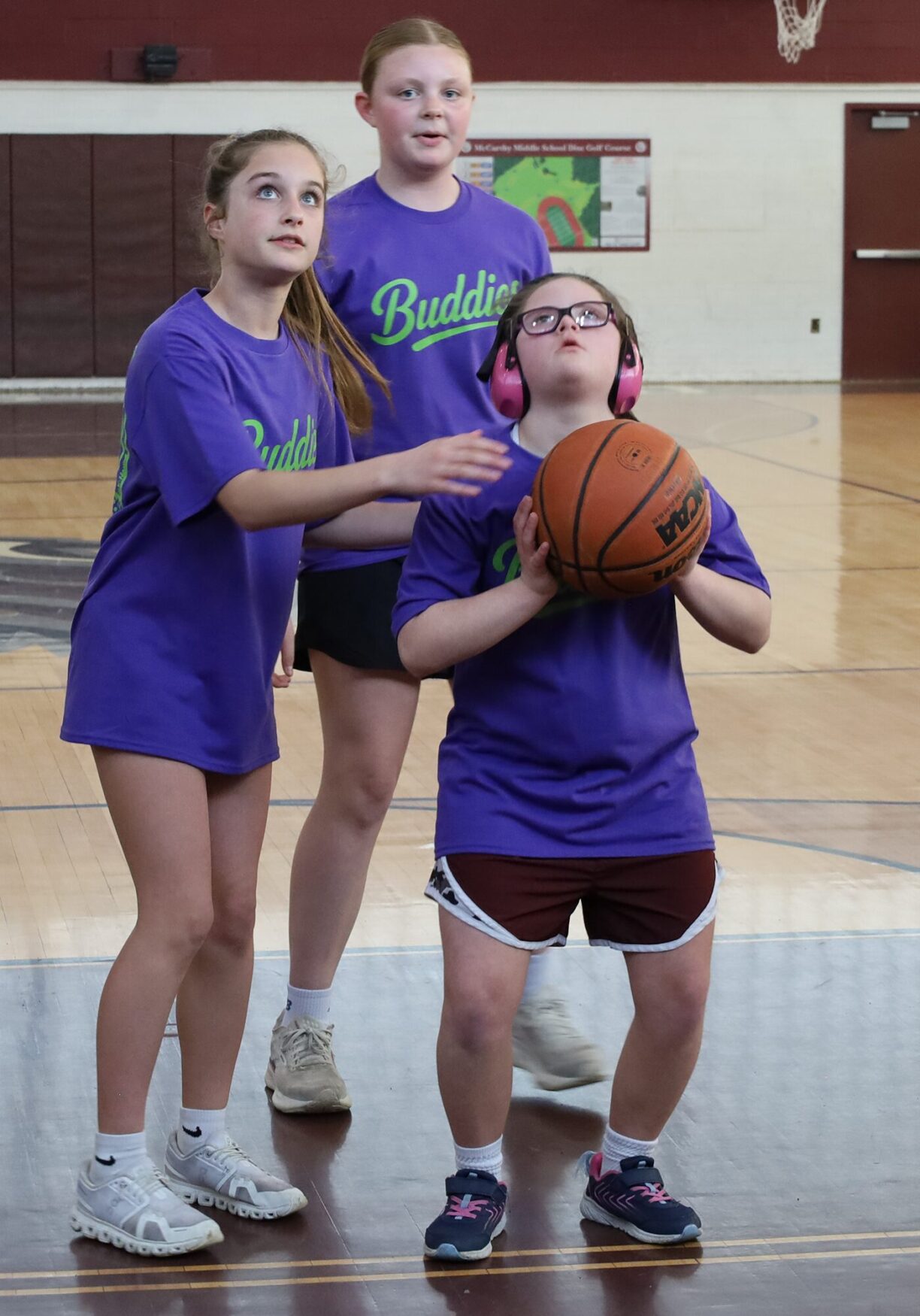Action from the second annual Buddies vs. Badges charity basketball game on April 16, 2026.