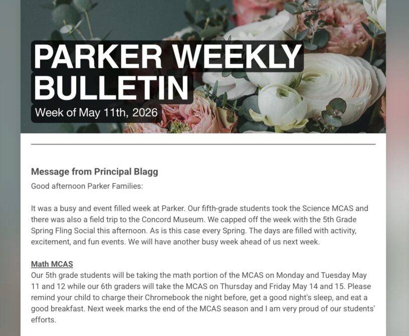 Parker Weekly Bulletin - May 11, 2026