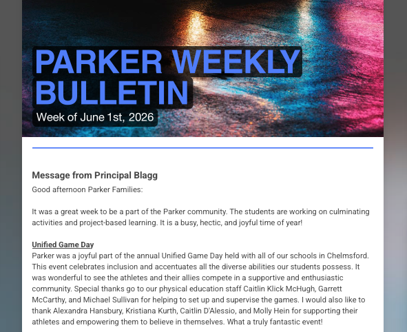 Parker Weekly Bulletin - June 1, 2026