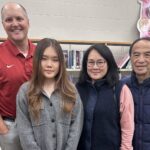 The 2026 winner of the Parker Middle School PTO scholarship is Ruqi "Rachel" Song, who is pictured with Parker principal Josh Blagg and her parents.