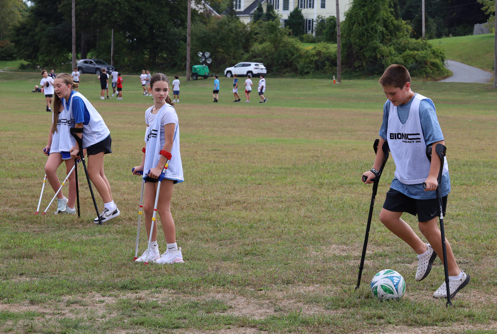 Sixth grade students at Parker Middle School participate in an adaptive soccer game hosted by Bionic Project on Thursday, Sept. 17, 2026.