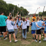 Parker Middle School sixth graders celebrate their participation in an adaptive soccer clinic hosted by Bionic Project on Sept. 17, 2026.
